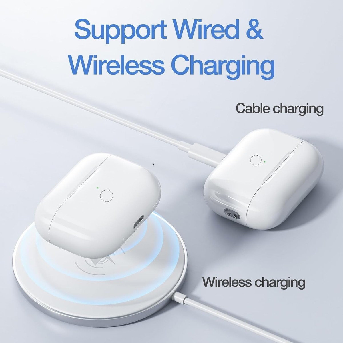Wireless Charging Case Compatible with AirPods Pro 2nd & 1st, USB