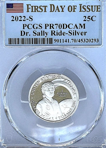 2022 S WASHINGTON QUARTER SILVER PROOF - DR SALLY RIDE / PCGS PR70DCAM / FDOI