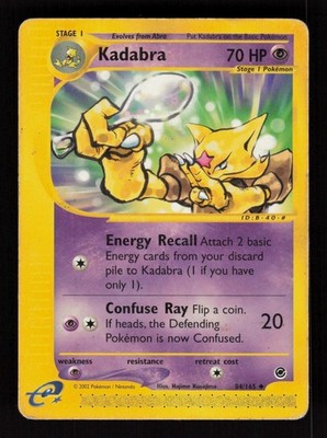Kadabra Uncommon Expedition Base Set 84/165 Heavily Played