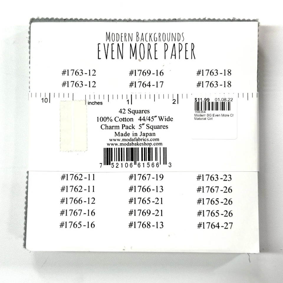 Moda MODERN BACKGROUND EVEN MORE Zen Chic CHARM PACK 42 5in squares QUILT FABRIC - Image 2 of 2