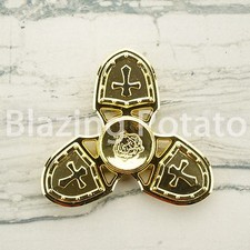 Crusader Tri Spinner Fidget Hand Figet Desk Toy Focus EDC ADHD -NEW-  USA  GOLD
