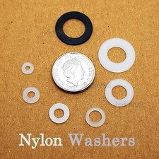 M2,M3,M4,M5,M6,M8,M10,M12 NYLON METRIC PLASTIC WASHERS FLAT SPACER Black & White
