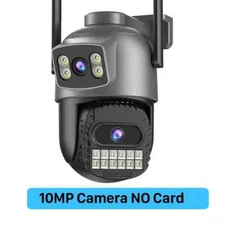 6K home Outdoor PTZ Wifi Camera 10X Zoom Three Lens Dual Screens Surveillance