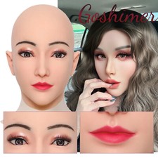Realistic Silicone Female Face Mask Crossdresser Head Mask For Women For Cosplay