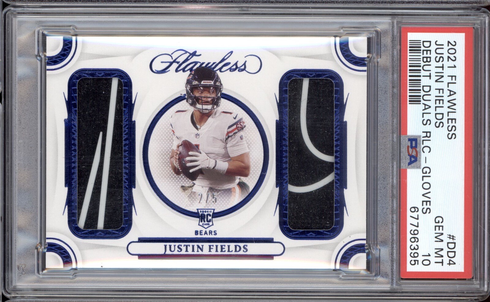 Justin Fields Panini Flawless Debut Duals Relics #DD4 Gloves