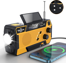 Yestiwc 2000Mah NOAA Emergency Crank Radio with 3 Built-In Cables, Emergency