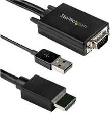 Image of VGA to 1080p Digital A/V Cable Adaptor Cable, 2m - VGA2HDMM2M