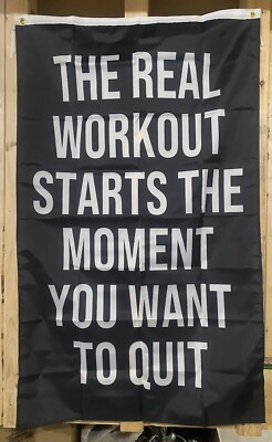 Start When You Want To Quit Flag FREE SHIP Motivation Gym Strength USA Sign 3x5 