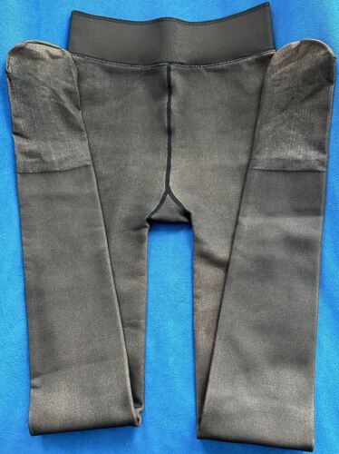 Women's Pantyhose Fake Translucent Warm Fleece Lined Tights Stockings Pants S-M - Picture 2 of 17