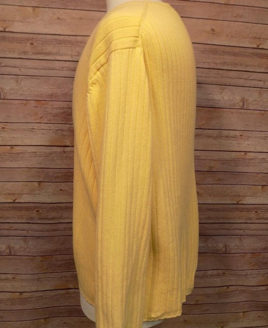 J. Crew Men's Sweater Ribbed VNeck Long Sleeve Yellow Large eBay