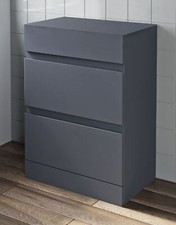 Bathroom Vanity Unit Floor Standing Countertop Basin Furniture Grey 600mm 800mm