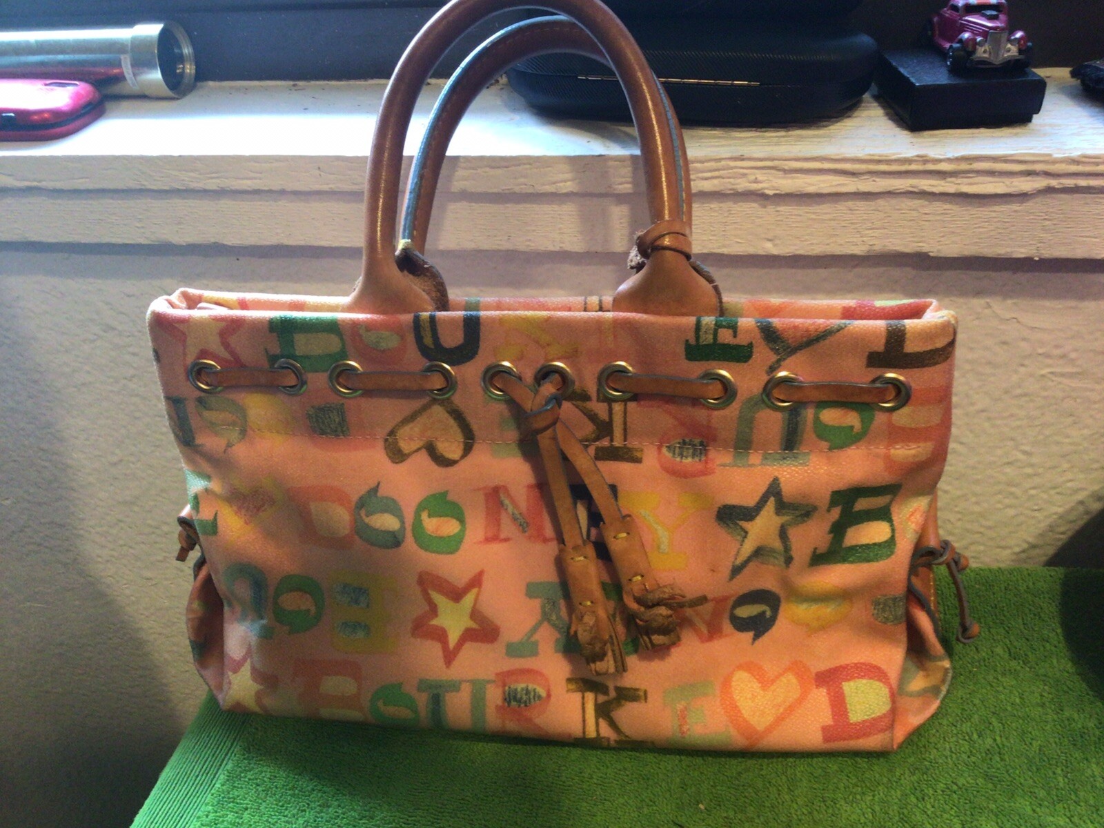vintage rare dooney bourke pink alphabet handbag purs… Gem