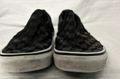 black on black checkered vans
