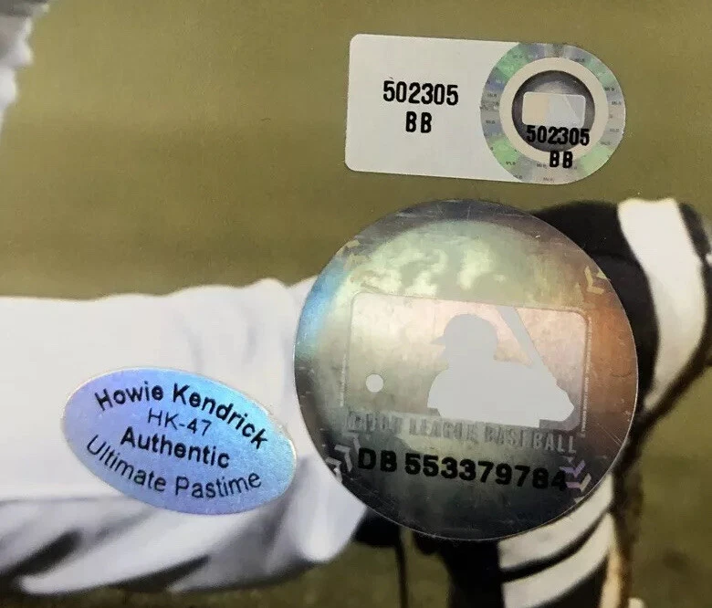 Howie Kendrick Nationals Signed 8x10 Autographed Photo MLB Hologram Authentic - Image 2 of 2