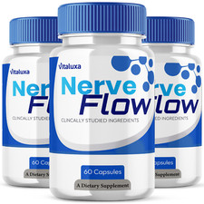  3 Pack Nerve Flow Nerve Support Supplement, NerveFlow Advanced 180 Capsules 