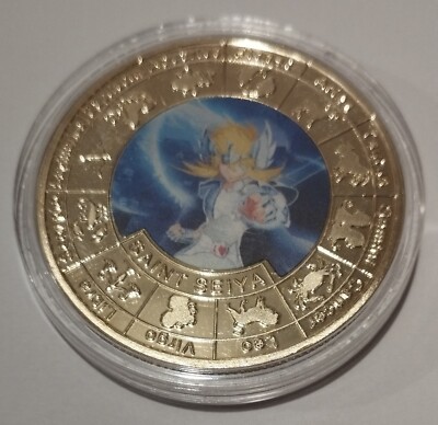 C 14 GUARDING ATHENA SAINT SEIYA  Vergoldete Sammlermünze in Acrilyc Münzkapsel