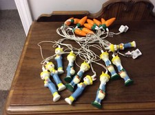 2 Sets Of 10 Each Bunny And Carrot String Lights For Easter Decorations