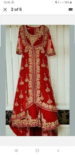 Womens Pakistani Indian GOLU Designer Bridal Lengha Wedding UK 12-14 Adjustable - Picture 3 of 5
