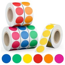 3/4" Round Color Coding Circle Dot Labels 3000 PCS Includes Bright Yellow Gre...