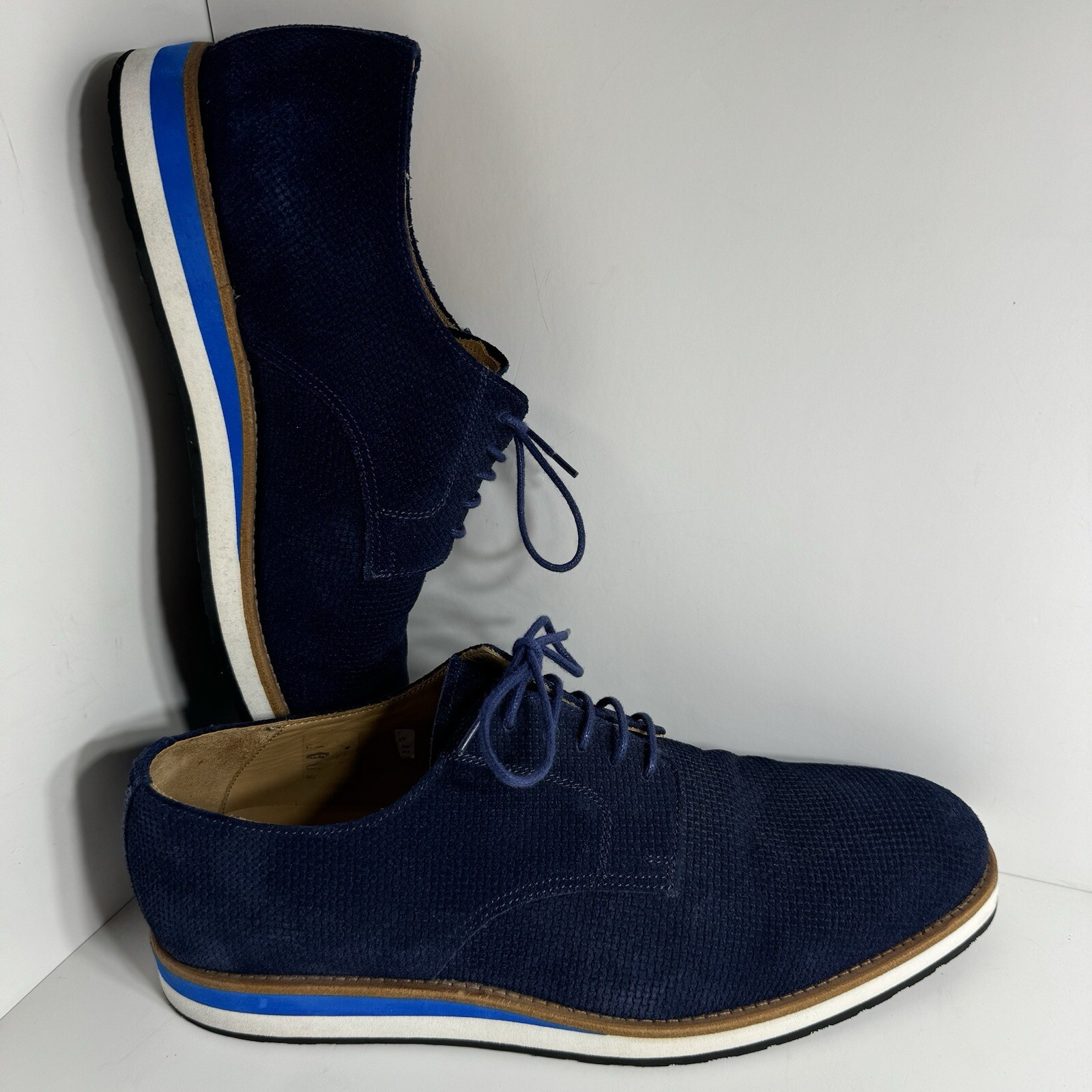 SAOLA Scarpe eleganti comode con lacci blu Russell & Bromley da uomo taglia 10