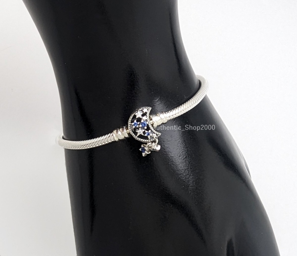 New Pandora 925 Silver Charm Bracelet Sparkling Moon Clasp Dream New Pandora 925 Silver Charm Bracelet Sparkling Moon Clasp Dream