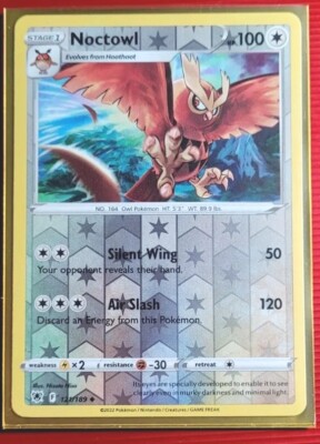 Noctowl HP 100 2022 Reverse Holo Collectible Pokemon Card No. 121/189 | eBay Noctowl HP 100 2022 Reverse Holo Collectible Pokemon Card No. 121/189 | eBay