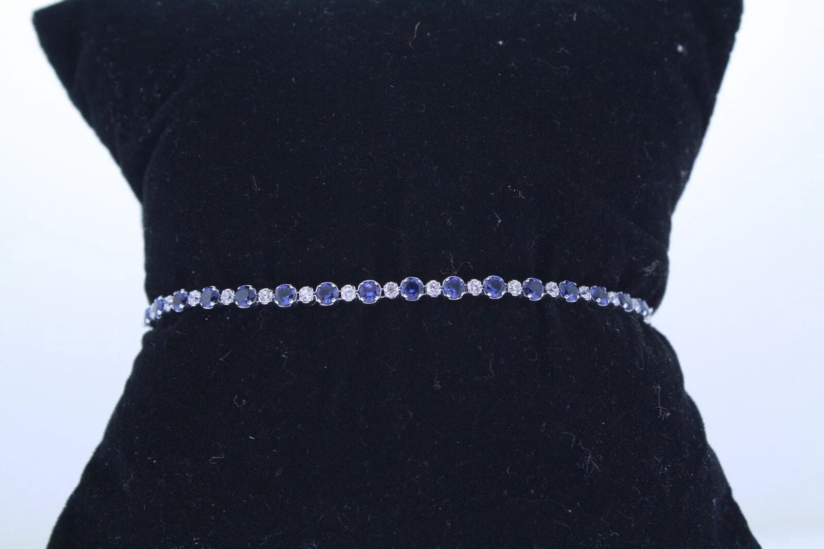 Pandora Authentic Sterling Silver Blue CZ Slider Bracelet eBay