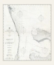 1900 Nautical Chart of Cape Canaveral to Fowey Rocks Florida and Bahamas