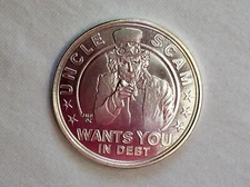 Daniel Carr - 2010 Hard Times Token-Debt Pyramid / Uncle Scam,1 Troy Oz. Silver