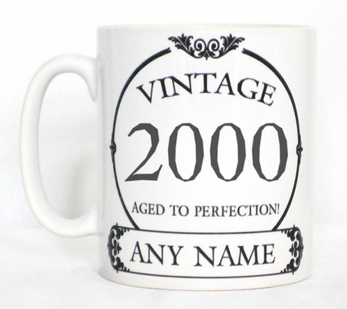 Vintage 2000 Aged To Perfection Mug PERSONALISED Wine Label Birthday Year Gift - Picture 3 of 3