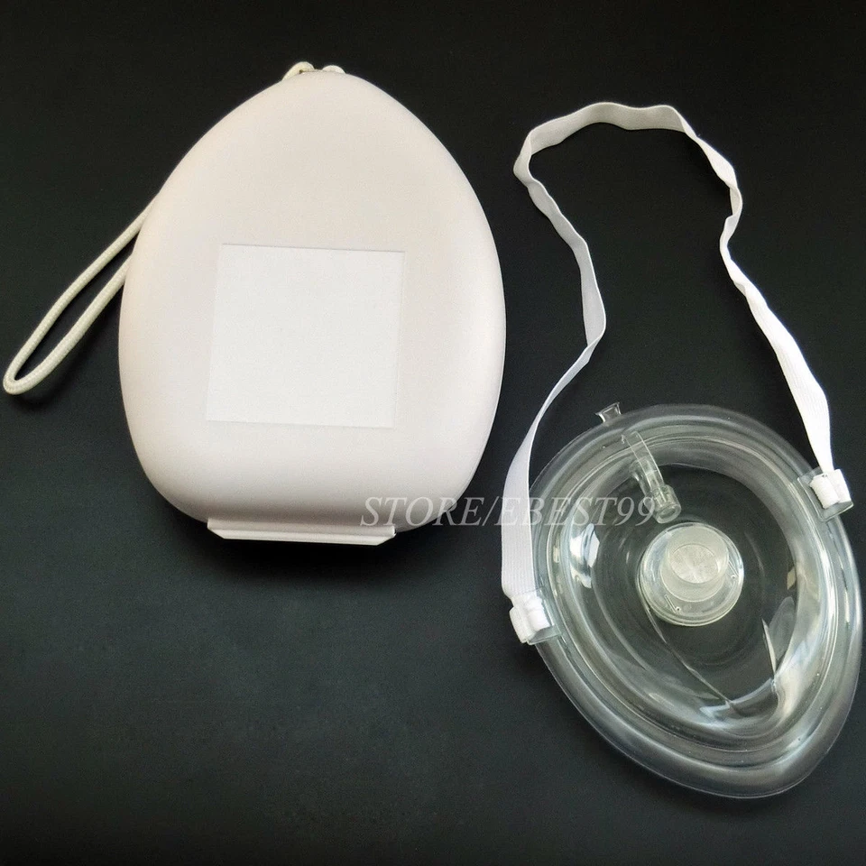 ELYSAID 3 pcs CPR Mask AED First Aid Traning One Way Valve Filter CPR Pouch Mask Withe