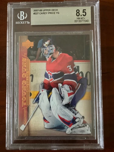  2007-08 Upper Deck #227 Carey Price YG RC Young Guns Rookie BGS 8.5 NM-MT+
