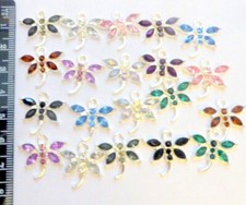 Butterfly or Dragonfly charms Crystal or Enamel jewellery making beads pendants