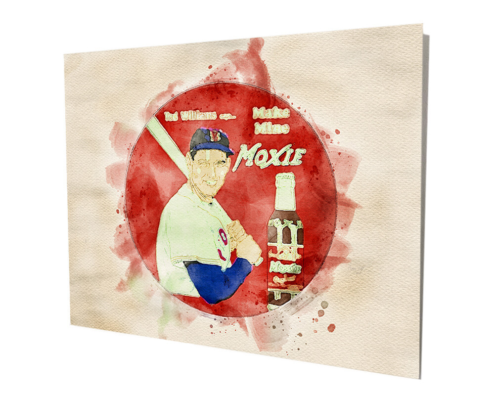Ted Williams Baseball Moxie Soda Advertising Design 16x20 Aluminum Wall Art  | eBay