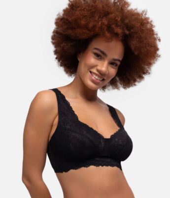 Dorina Black Sexy Lace Unlined Full Coverage Wireless Bralette