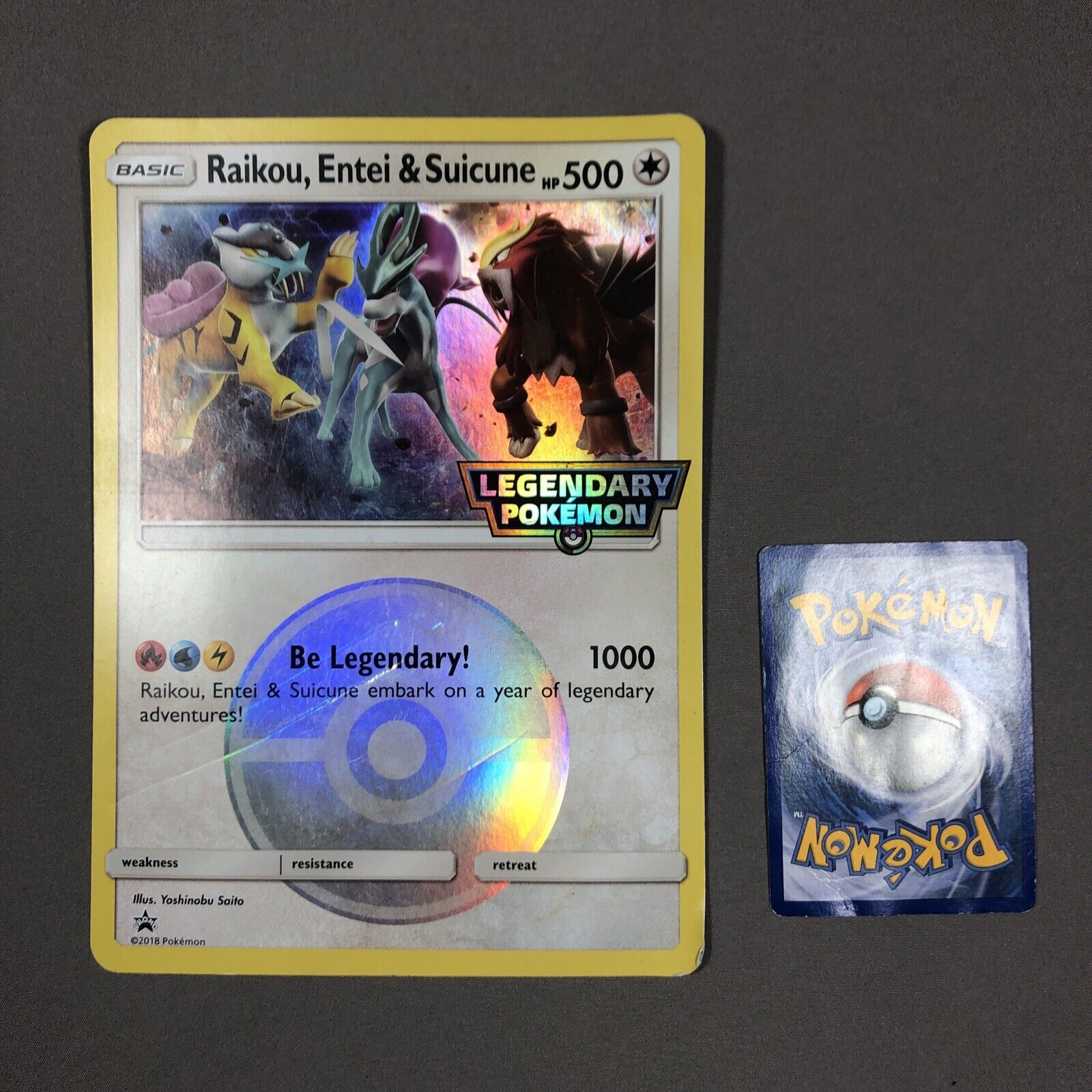 Mavin  NM JUMBO Pokemon RAIKOU+ENTEI+SUICUNE Card BLACK STAR PROMO  Legendary OVERSIZED