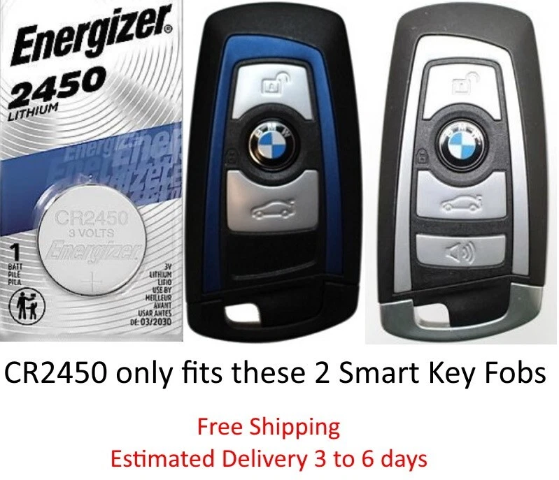 Smart Key Fob Battery CR2450 for BMW Comfort Access Keyless Entry Remote