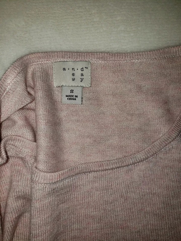 A New Day Women's Light Pink Long Sleeve Front Tie Shirt S eBay