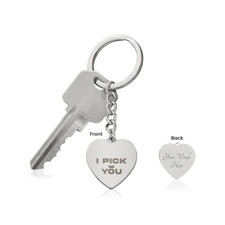 Engraved Heart Keychain - I Pick You