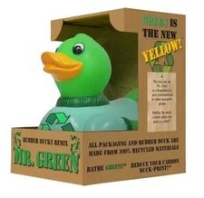 Mr.Green Duck Collectible Toy - Floating Unique Gift For Kids & Adults
