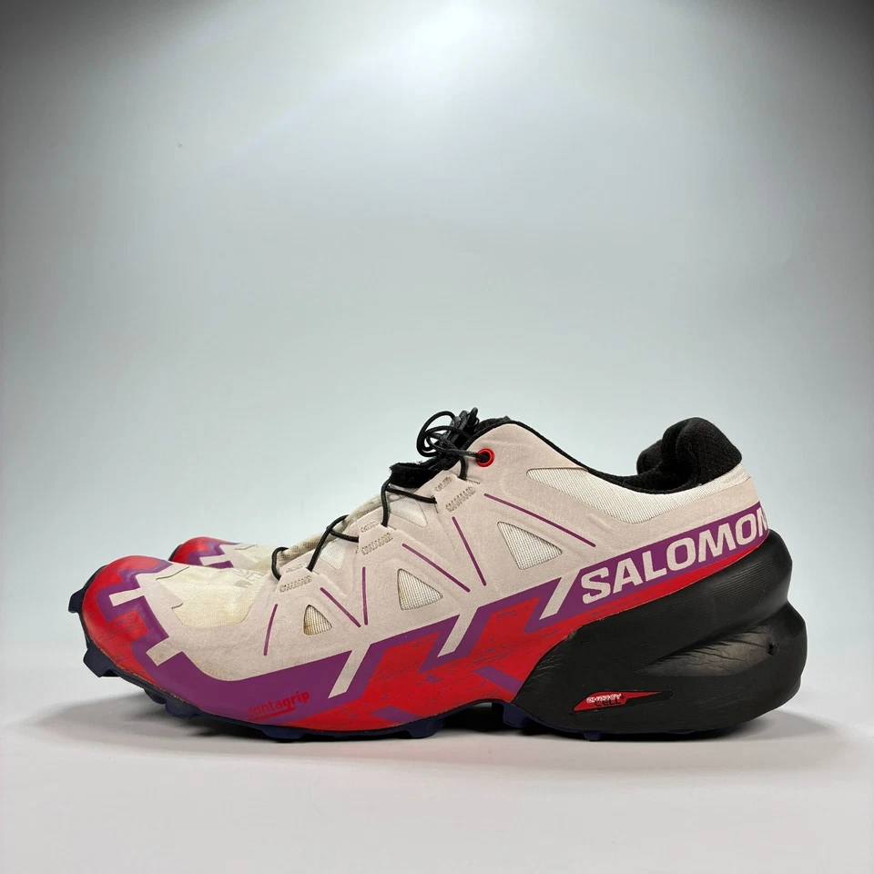 Salomon Speedcross 6 White Red Trail Running Shoes Sneakers Women’s Size 7.5 - Image 4 of 4