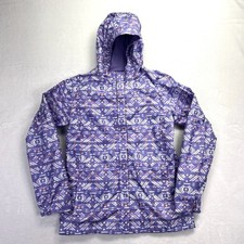 Columbia Omni-Tech Purple Aztec Rain Jacket Waterproof Hooded Youth XL 18/20