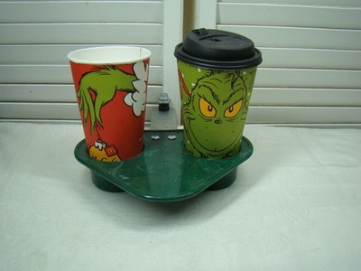 vintage car tray under dash tray swing o way away tray auto car cup holder Green