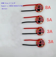 8A 3A Constant Current Driver Single Mode 20mm Size For Flashlight LED Bulb Chip