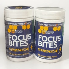 (2 Pack) Focus Bites by Natural Stacks (60 Servings)