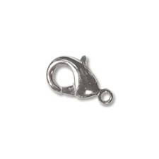Silver Plated Lobster Clasps: Brass Jewelry Findings, 12x6.5mm, 12pcs