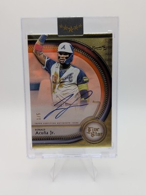 2025 Topps Five Star Auto Ronald Acuna Jr. #FSA-RA Red 1/5 Bookend Braves