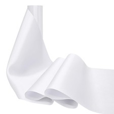White Satin Ribbon 12 Inch x 25 Yards Wide Solid Fabric Grand Opening Sash