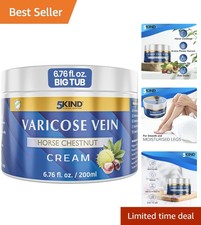Natural Horse Chestnut Cream for Varicose Veins - 6.76 Fl Oz with Zinc  Avocado