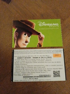 Euro Pass Disney Disneyland Woody Toy Story verso Direct Access 11/2025 TTB